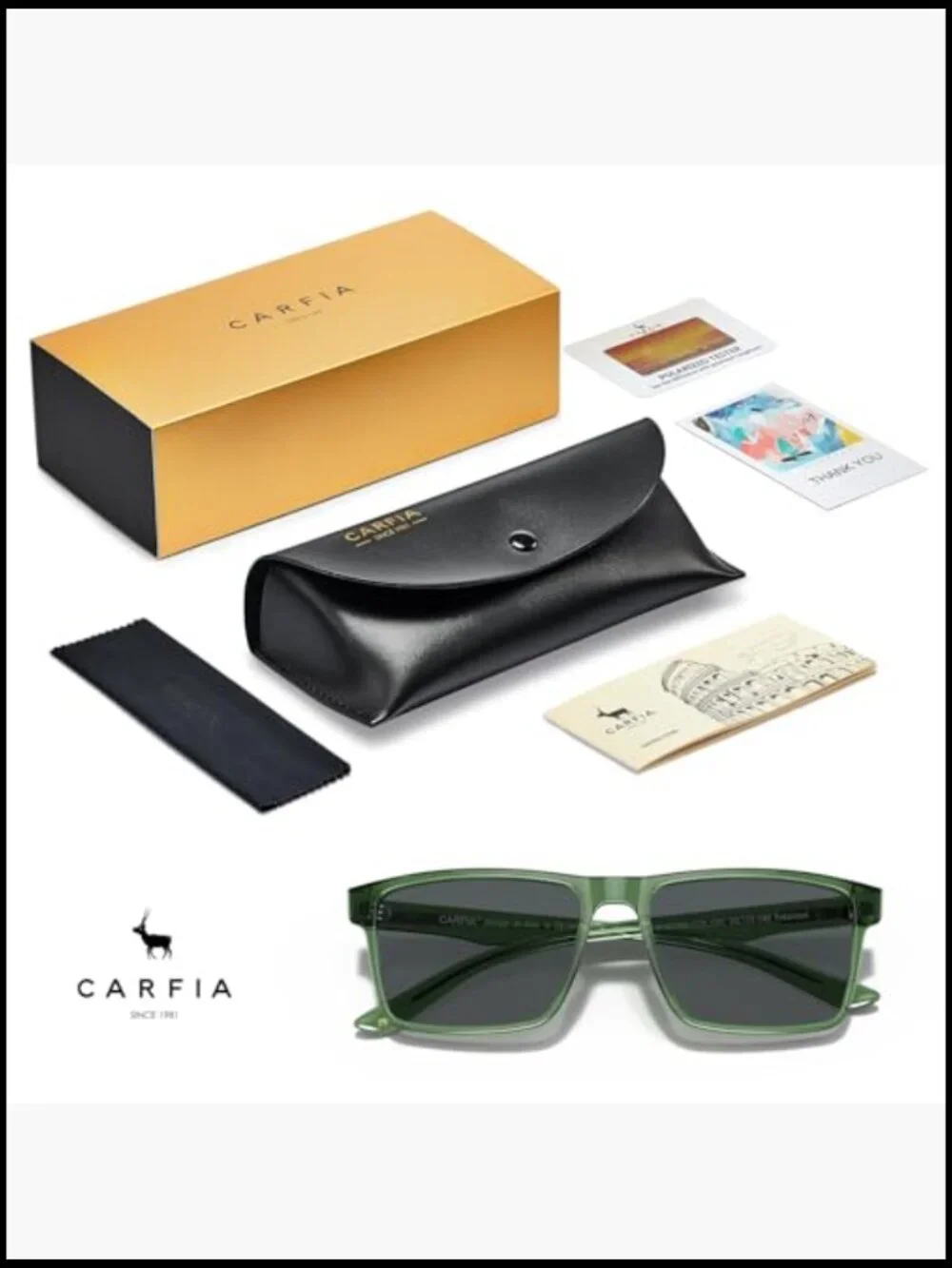 Retro Square Acetate Wrap Around Polarized Sunglasses